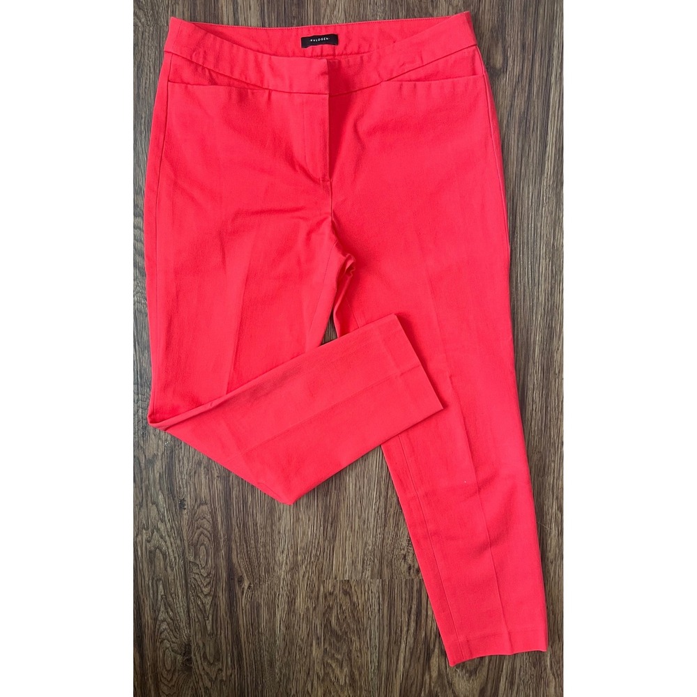 Halogen Women Coral Pink Tailored Ankle Pants Size 2P Petite Straight Leg Slim